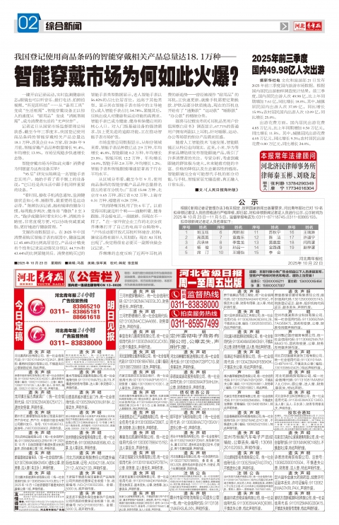 河北青年报2025年10月23日头版
