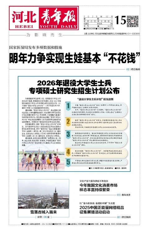 河北青年报2025年12月15日头版