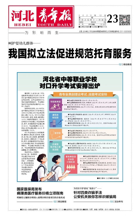 河北青年报2025年12月23日头版