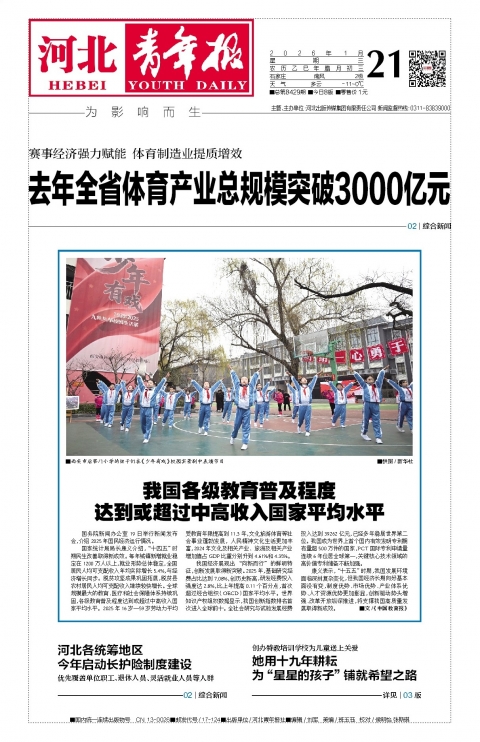河北青年报2026年01月21日头版