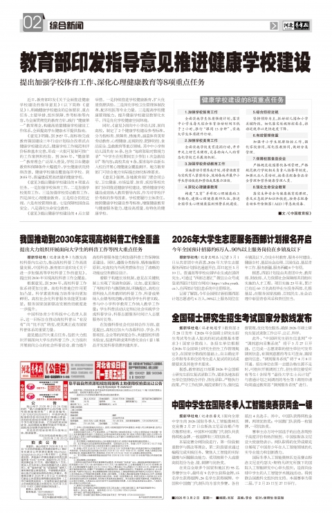 河北青年报2026年03月02日头版