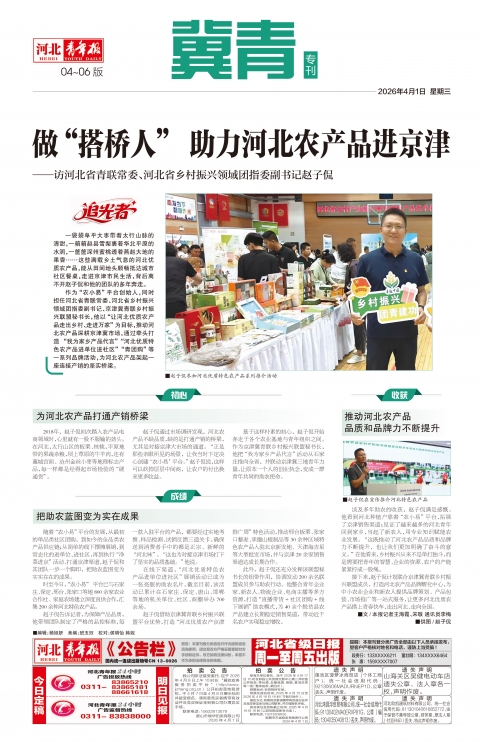 河北青年报2026年04月01日头版