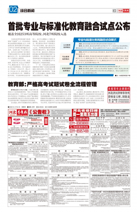 河北青年报2026年04月23日头版