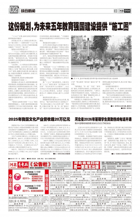 河北青年报2026年07月01日头版